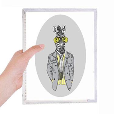 Imagem de Caderno de animais amarelos, cinza, com folhas soltas, recarregável, diário de papelaria