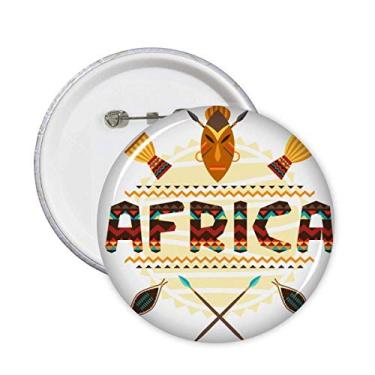 Imagem de África Fancy Text Totem Sinais Alfinetes Emblema Botão Decoração Acessório 5 peças