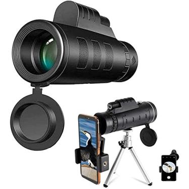 Imagem de Telescópio Monocular para Smartphone Observação de Pássaros Cenário Vida Selvagem Acampamento 40x60 Alta Potência BAK4 Prisma FMC HD Monocular IPX5 À Prova D' Água Pouca Luz com Suporte para