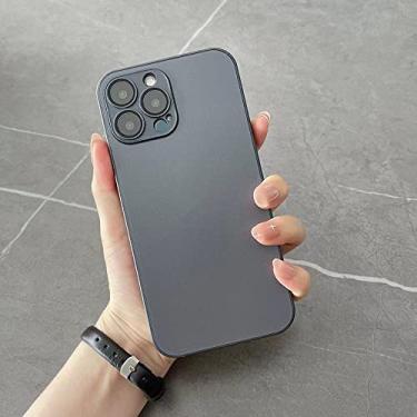 Imagem de Capa de celular de vidro fosco com lente de safira para Iphone 11ProMax 12PMax 13ProMax 13Pro 12Pro 11Pro 14ProMax 14Pro, cinza, para 14 ProMax