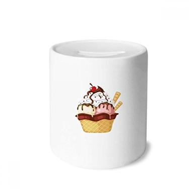 Imagem de DIYthinker Biscoitos de cereja, chocolate, sorvete, dinheiro, caixa de cerâmica para presente de cofrinho