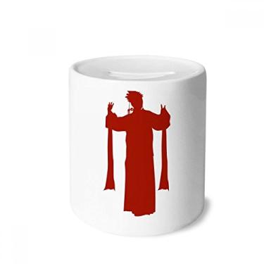 Imagem de DIYthinker China Beijing Caixa de dinheiro com contorno de ópera de Pequim Porta-moedas de cerâmica presente de cofrinho