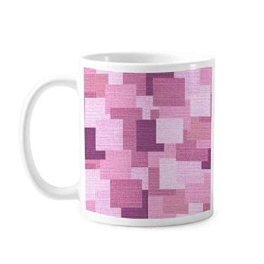 Imagem de Tecido de malha de linho roxo quadrado caneca de cerâmica café porcelana copo talheres