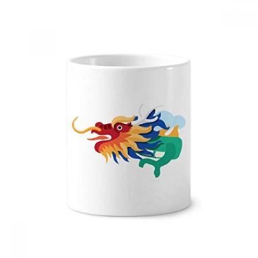 Imagem de China Dragão Tradicional Cultura Arte Padrão Escova de Dentes Suporte Caneca Cerâmica Suporte Lápis Copo