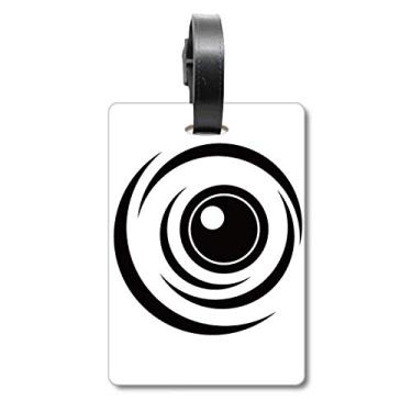 Imagem de Vector Eye Decoração Padrão Preta Mala Etiqueta Cartão de Bagagem Scutcheon Etiqueta