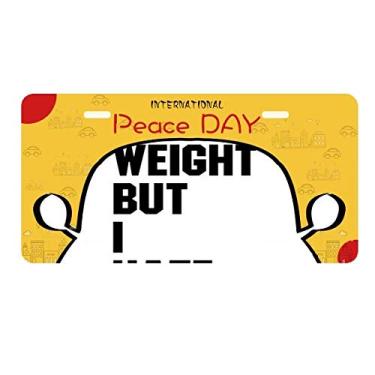 Imagem de DIYthinker Black English Lose Weight Slogan Placa de carro Decoração Dia da Paz