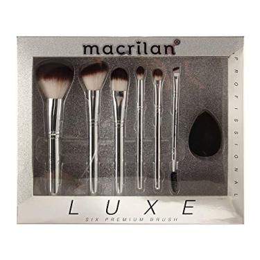 Imagem de Kit Luxe com 6 pincéis profissionais e 1 esponja para maquiagem - ED002, Macrilan
