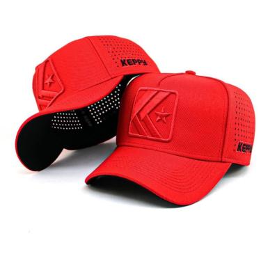 Imagem de Boné masculino aba curva trucker americano vermelho original keppy k28-Unissex
