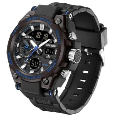 Imagem de Relógio Esportivo Masculino Dual Display Digital Led Azul