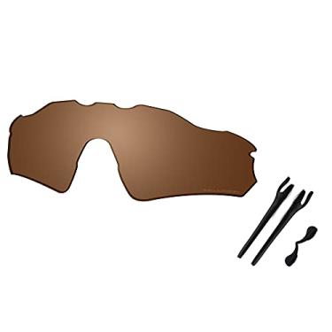 Imagem de SAUCER Lentes de reposição premium e kits de borracha para óculos de sol Oakley Radar EV Path OO9208 High Defense - Marrom âmbar polarizado