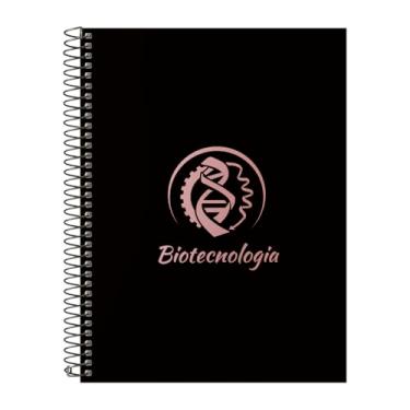 Imagem de Caderno Universitário Espiral 20 Matérias Profissões Biotecnologia (Preto e Rosê)