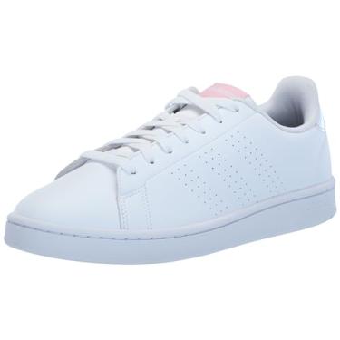 Imagem de adidas Sapatos femininos Advantage, Branco/Branco/Rosa transparente, 6