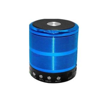 Imagem de Mini Caixa De Som Portátil Speaker Ws-887 - Azul, Portátil, Azul, 5 v,