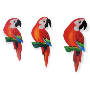 Imagem de Trio De Arara P Decorativo De Parede Mdf Kit Decoração Casa Jardim - A