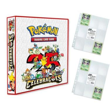 Imagem de Álbum Pasta Fichário Pokemon com 20 Folhas YES 9 Bolsos Celebrações 25