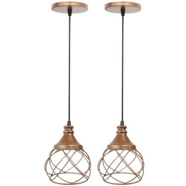 Imagem de 2 Pendentes Aramado Esfera Balonê Lustre Luminária Teto Regulável Sala