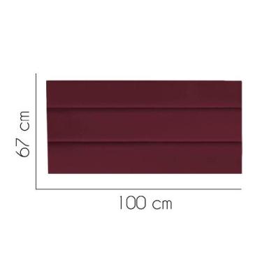Imagem de Painel Estofada Turim 100 cm Solteiro Quarto para Cama Box Suede Bordô