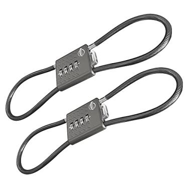 Imagem de SISAV Cadeado de segurança com 4 dígitos de combinação de cabos de 80 cm para armário de academia escolar, capacete, armários de arquivo, caixa de ferramentas, mala de bagagem, mochila, preto arma