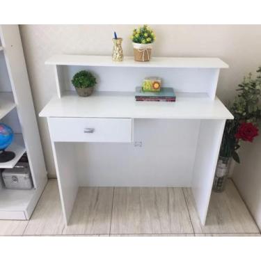 Imagem de Balcão Caixa Com Gaveta Recepção Loja Branco - AM MOVEIS