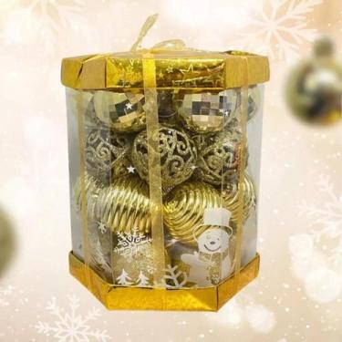 Imagem de Kit 28 Bolas de Natal Luxo Bolinhas Natal 6cm Coloridas Decoração Enfe