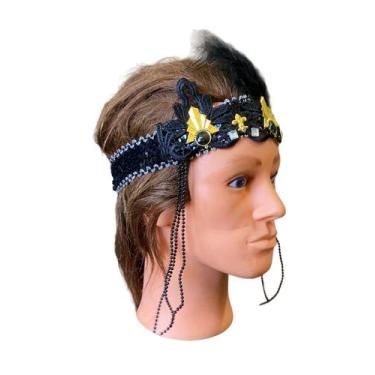 Imagem de Tiara Luxo Melindrosa Fantasia Festa Anos 60 Carnaval - Blook, Preto, 