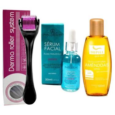 Imagem de Kit Microagulhamento: Dermaroller + Sérum Hidratante Hialurônico + Óle