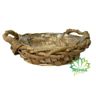 Imagem de Bandeja Cesto Importado C/ Plástico Interno P 9x32cm Decoração Cesta d