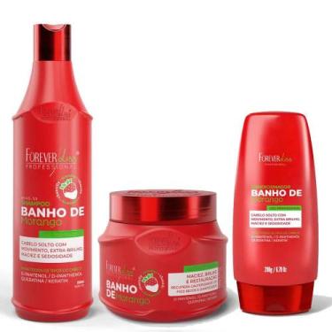 Imagem de Kit Banho de Verniz Morango Brilho Forever Liss