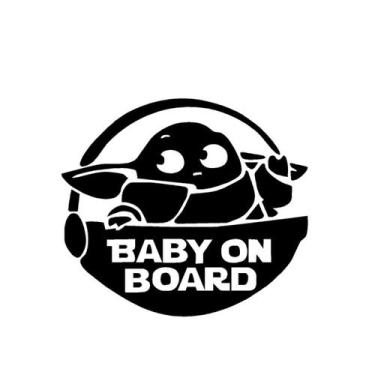 Imagem de Adesivo Baby Yoda Bebê á Bordo Star Wars para Automoveis . - ALLTAK, P