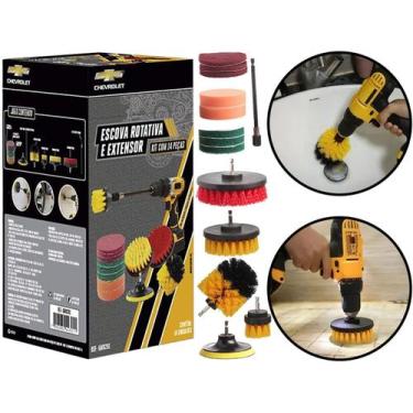 Imagem de Conjunto De Escovas Rotativas Para Limpeza De Carro Pisos Móveis Com E