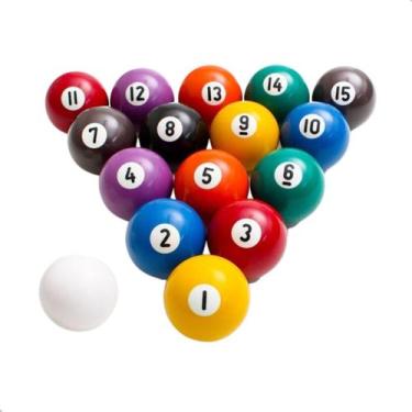 Imagem de Jogo de Bolas para Bilhar Numerada 15 unidades Sports Mania, Colorida