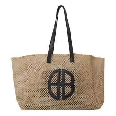 Imagem de Bolsa Feminina Grande De Palha Sintética Sofisticada Moderna - Alwy