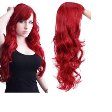 Imagem de Peruca Longa Ondulada Resistente Ao Calor Cosplay Vermelha - Gm Hair
