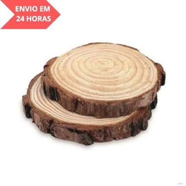 Imagem de Conjunto com 3 Porta Copos Rústicos em Tora de Madeira 8cm - CAMP HOME