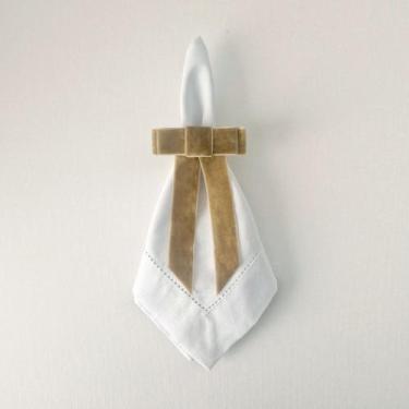 Imagem de Porta Guardanapo Laço Veludo - Decor Madame Blue, Bege