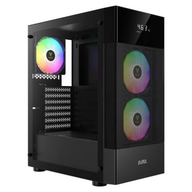 Imagem de Gabinete Gamer Gamdias Aura GC5 ARGB 3 Fans 120mm MidTower Vidro Temperado Preto - Aura GC5