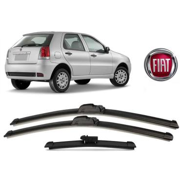 Imagem de Kit 3 Palhetas Limpador de Parabrisa Dianteiro + Traseiro Fiat Palio G3