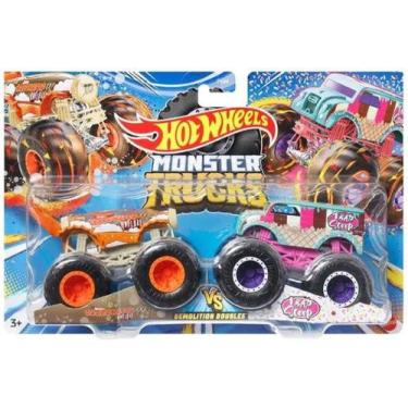 Imagem de Pack 2 Hot Wheels Monster Trucks 1:64 Carbonator vs Bad Scoop HNX27 (4