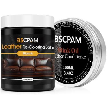 Imagem de Bálsamo recolorante de couro e kit de condicionador de couro com óleo 