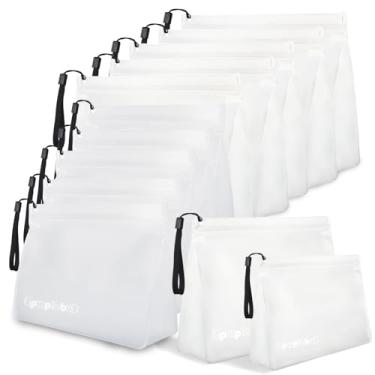 Imagem de Gpurplebud Sacos de Higiene Pessoal Aprovados pela TSA Pacote com 10 - Bolsa de Viagem Transparente à Prova de Vazamento com Zíper Tamanho 3-1-1 para Artigos de Higiene Pessoal Viagens Férias