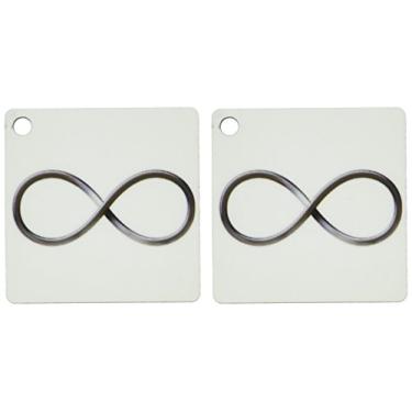 Imagem de 3dRose Símbolo do infinito em fundo branco - chaveiros, 5,7 x 11,4 cm, conjunto de 2 (kc_24235_1)