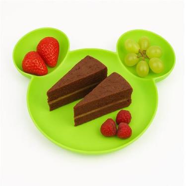 Imagem de Prato infantil com colher e Divisórias para Papinha Crianças e Bebê Ve