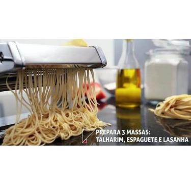 Imagem de Máquina de Macarrão com Cilindro Aço Inox para Massa Caseira - YBX