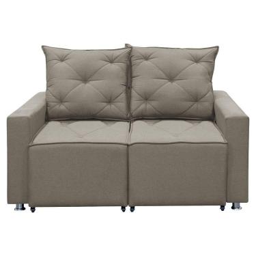 Imagem de Sofá Retrátil E Reclinável 2 Lugares Bariloche 1.50cm C/ Molas - Linho Carvalho