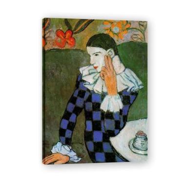 Imagem de Murais Harlequin Leaning Diego Rivera – Arte de realismo socialista mexicano, muralista do século 1498, coleção clássica do museu de Nova York para decoração de casa 20 x 28 cm