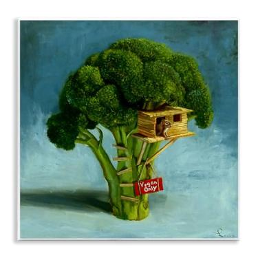 Imagem de Stupell Industries Vegan Only Brócolis Treehouse Wall Plaque Art Design por Lucia Heffernan, 12 x 12