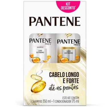 Imagem de Kit Pantene Shampoo 350ml + Condicionador 175ml Liso Extremo, 525ml