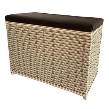 Imagem de Puff Baú de Brinquedos Infantil 100L – Bau Organizador de Brinquedos com Assento Suede em Fibra Sintética(CAPPUCCINO/MARROM)