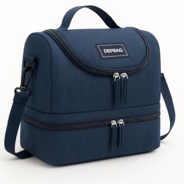 Imagem de Bolsa Sacola Térmica Lancheira Marmita Escolar Fitness Academia Praia Camping Trabalho Impermeavel Unissex Media Multius (1, Azul)