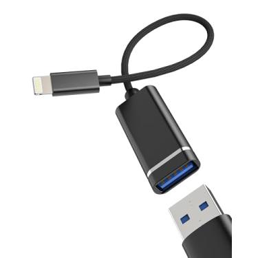 Imagem de Adaptador Lightning para USB para iPhone 14 Pro Max Cabo para Apple para iPad OTG Câmera Digital Leitor de Cartão Flash Drive Dongle Cabo de Transferência de Telefone Adaptador HUB Conector de